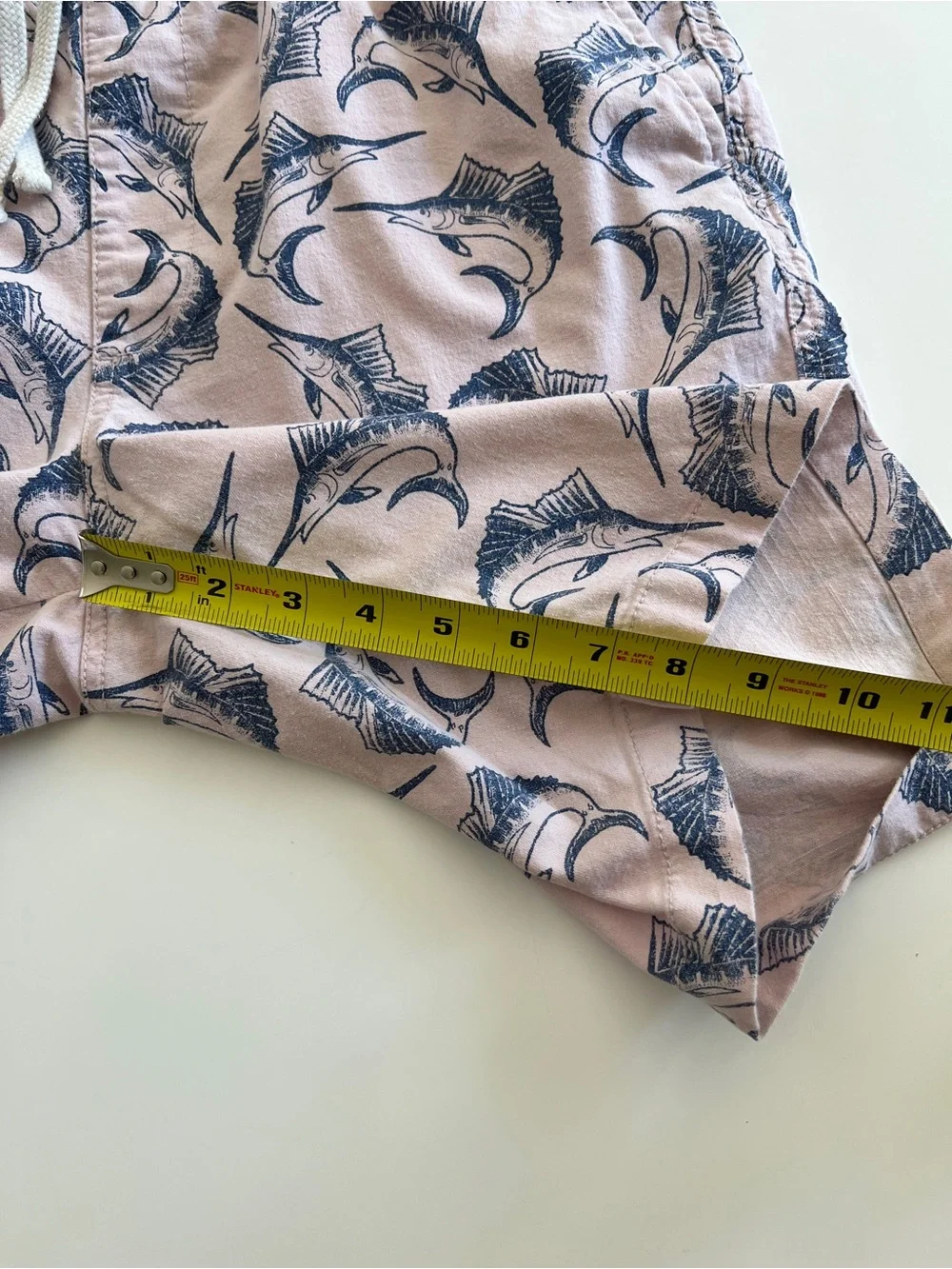 Old Navy Men’s Pink Shorts with Navy Marlin Print